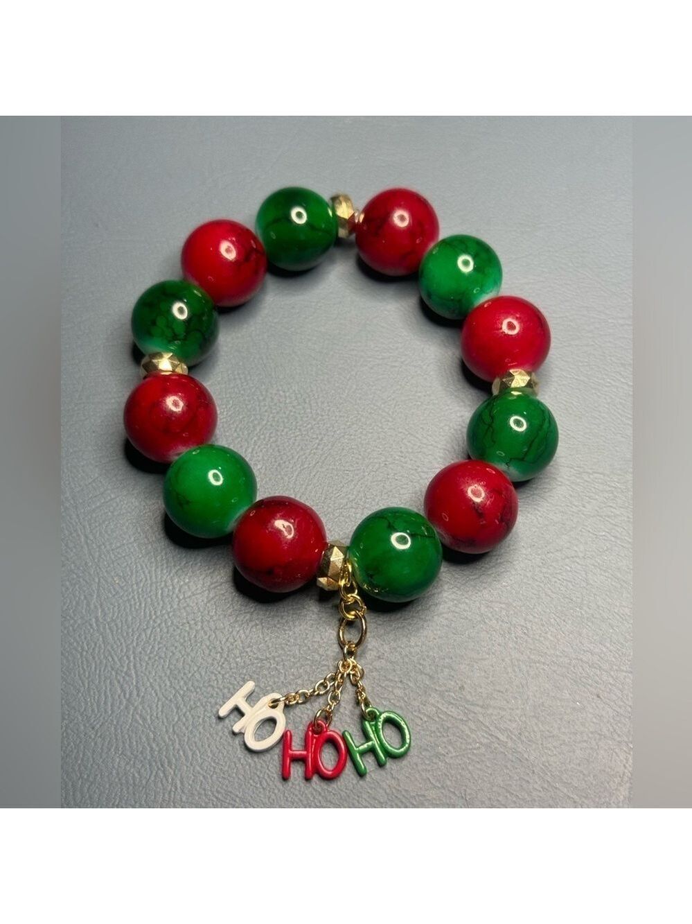 Handmade Holiday Beaded Bracelet